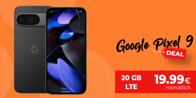 Google Pixel 9 für einmalig 39 Euro (+AG 39.99€) mit 20GB nur 19.99 Euro monatlich