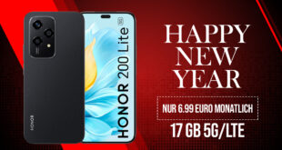 Honor 200 Lite -256GB- für einmalig 49 Euro (+AG 39.99€) mit 17GB nur 6.99 Euro monatlich