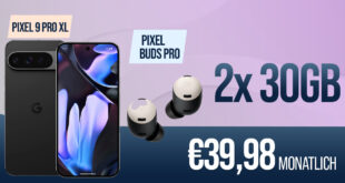 Google Pixel 9 Pro XL & Google Pixel Buds Pro für einmalig 29 Euro (+AG 39.99€) mit 2x30GB nur 39.98 Euro monatlich