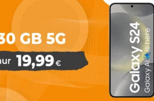Samsung Galaxy S24 für einmalig 119 Euro (+AG 39.99€) mit 30GB & 50 Euro Wechselbonus bei Rufnummernmitnahme nur 19.99 Euro monatlich