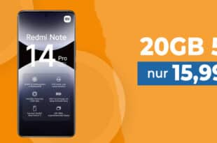 Xiaomi Redmi Note 14 Pro 5G für einmalig 69.99 Euro (+AG 39.99€) mit 20GB nur 15.99 Euro monatlich