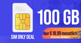 100GB nur 19.99 Euro monatlich - 300GB nur 24.99 Euro monatlich - 5G bis max. 300 Mbits