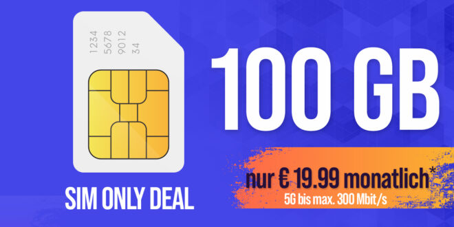 100GB nur 19.99 Euro monatlich - 300GB nur 24.99 Euro monatlich - 5G bis max. 300 Mbits