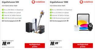 Top-Internetverträge mit Wunschprämie: Vodafone Internettarife im Aktionszeitraum vom 20.02. bis 10.03.2025