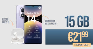 Xiaomi Redmi Note 14 Pro & Redmi Buds 6 mit 15GB nur 21.99 Euro monatlich (25GB nur 22.99€) - nur 1 Euro Zuzahlung und kein Anschlusspreis