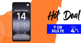 Xiaomi Redmi Note 14 für einmalig 29 Euro (+AG 39.99€) mit 7GB nur 4.99 Euro monatlich