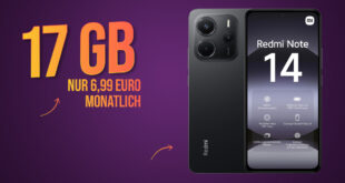 Xiaomi Redmi Note 14 für einmalig 39 Euro (+AG 39.99€) mit 17GB nur 6.99 Euro monatlich