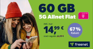 60GB 5G Telekom Allnet Flat nur 14.99 Euro monatlich