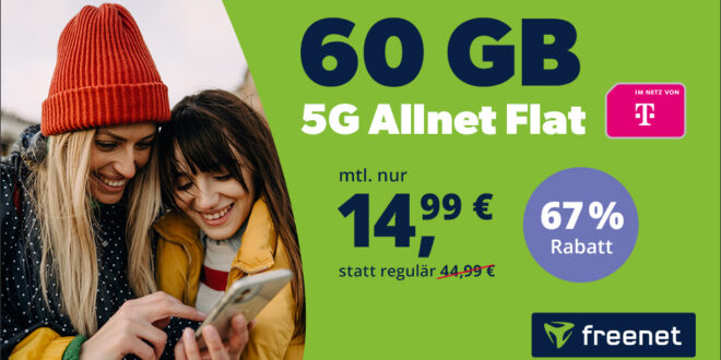 60GB 5G Telekom Allnet Flat nur 14.99 Euro monatlich