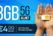 Monatlich kündbar - 8GB 5G Allnet Flat nur 4.99 Euro monatlich - nur 9.99 Euro Anschlusspreis