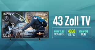 40GB 5G Allnet Flat für 19.99 Euro monatlich - Zugabe Sony 4K Ultra HD TV KD43X75WL