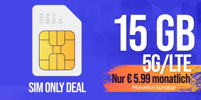 Monatlich kündbar – 10GB nur 4.99 Euro – 15GB nur 5.99 Euro – 30GB nur 7.99 Euro – Aktivierungsgebühr nur 15 Euro und zusätzlich Freiminuten in 50 Länder