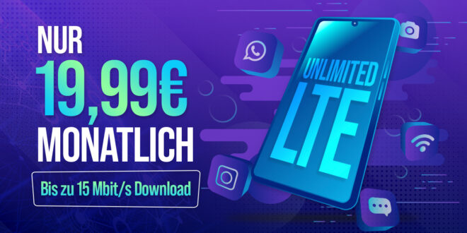 o2 Mobile Unlimited Smart (5G max. 15 MBit/s Download) nur 19.99 Euro monatlich