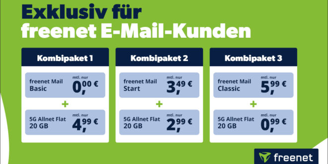 freenet Phone: Exklusiv für freenet E-Mail-Kunden - 20GB 5G Vodafone Allnet nur 4.99 Euro monatlich