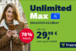 freenet o2 Mobile Unlimited Max (5G bis zu 300 Mbits) für nur 29.99 Euro monatlich - Anschlusspreis 19.99 Euro