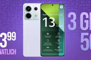 Xiaomi Redmi Note 13 Pro -256GB- für einmalig 49 Euro (+AG 29.99€) mit 3GB nur 3.99 Euro monatlich