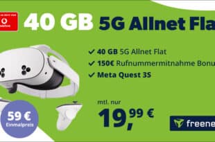 Meta Quest 3S für einmalig 59 Euro mit Vodafone Allnet Flat 40GB und 150 Euro Bonus bei Rufnummernmitnahme nur 19.99 Euro monatlich