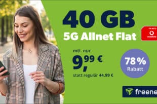 40GB Allnet Flat im 5G Vodafone Netz für nur 9.99 Euro monatlich
