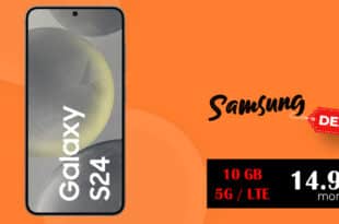 Samsung Galaxy S24 für einmalig 29 Euro (+AG 39.99€) mit 10GB 5G nur 14.99 Euro monatlich