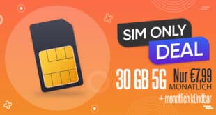 monatlich kündbar - Allnet Flat 30GB - Vodafone Netz nur 7.99 Euro monatlich