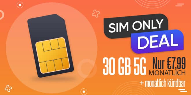 monatlich kündbar - Allnet Flat 30GB - Vodafone Netz nur 7.99 Euro monatlich