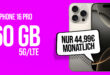 iPhone 16 Pro für einmalig 119 Euro mit 60GB 5G Telekom und 150 Euro Wechselbonus bei Rufnummernmitnahme nur 44.99 Euro monatlich