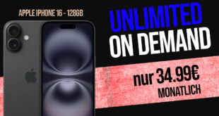 Apple iPhone 16 mit Vertrag - für einmalig 79 Euro mit o2 Mobile Unlimited on Demand und 100 Euro Wechselbonus bei Rufnummernmitnahme nur 34.99 Euro monatlich