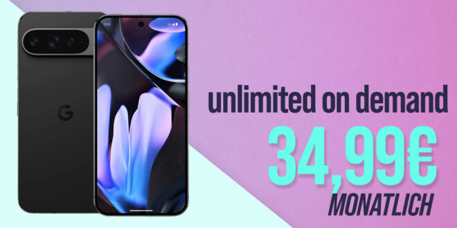 Google Pixel 9 Pro XL für einmalig 99 Euro mit o2 Mobile Unlimited on Demand und 100 Euro Wechselbonus bei Rufnummernmitnahme nur 34.99 Euro monatlich