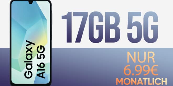 Samsung Galaxy A16 5G für einmalig 29 Euro mit 17GB nur 6.99 Euro monatlich