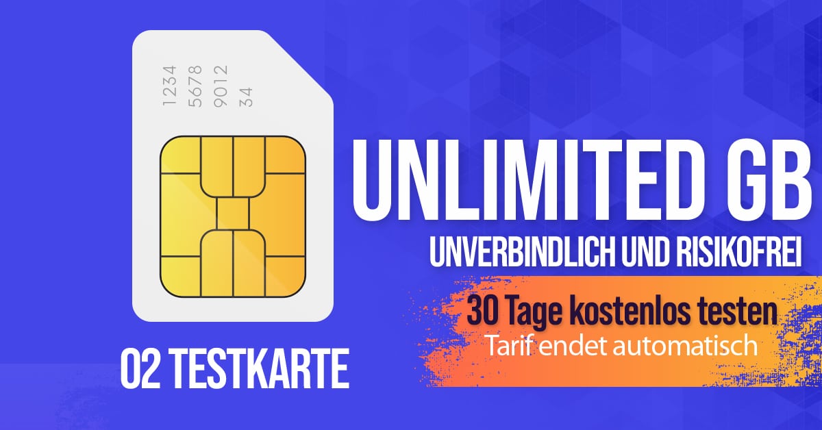 Gratis o2 SIM Karte - unlimited 5G Allnet Flat 30 Tage – komplett ...