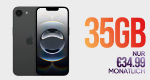 iPhone 16e mit 35GB 5G Allnet Flat Telekom Netz und 150 Euro Wechselbonus bei Rufnummernmitnahme nur 34.99 Euro monatlich