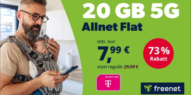 20GB Telekom Allnet Flat im 5G-Netz nur 7.99 Euro monatlich