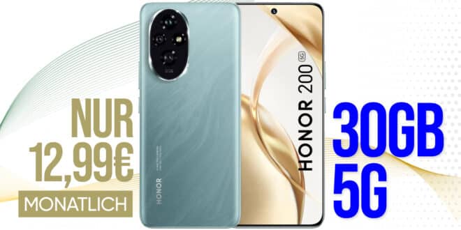 Honor 200 mit Vertrag - 30GB Allnet nur 12.99 Euro monatlich