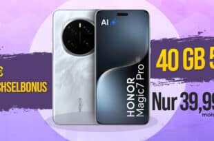 Honor Magic7 Pro 512GB mit Vertrag - einmalig 139 Euro mit 40GB und 150 Euro Wechselbonus nur 39.99 Euro monatlich