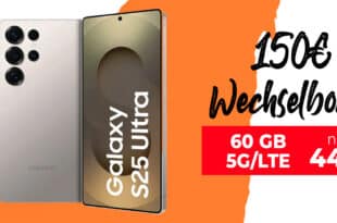 Samsung Galaxy S25 Ultra für einmalig 29 Euro mit 60GB und 150 Euro Wechselbonus nur 44.99 Euro monatlich