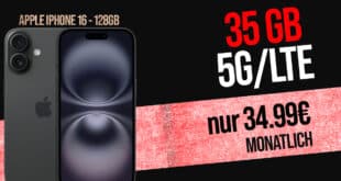 iPhone 16 für einmalig 79 Euro mit 35GB Allnet und 150 Euro Wechselbonus bei Rufnummernmitnahme nur 34.99 Euro monatlich