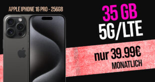 Apple iPhone 16 Pro 256GB für einmalig 319 Euro mit 35GB Telekom Netz und 150 Euro Wechselbonus nur 39.99 Euro monatlich