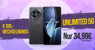 OnePlus 13R mit Vertrag für einmalig 49.95 Euro - o2 Unlimited on Demand mit 100 Euro Wechselbonus nur 34.99 Euro monatlich