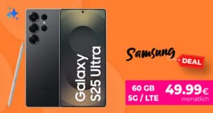 Samsung Galaxy S25 Ultra für einmalig 179 Euro mit 60GB Telekom Netz und 50 Euro Wechselbonus nur 49.99 Euro monatlich