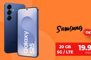 Samsung Galaxy S25 für einmalig 124 Euro mit 20GB Allnet Flat und 50 Euro Wechselbonus bei Rufnummernmitnahme nur 19.99 Euro monatlich