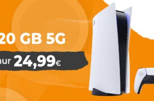 Sony Playstation 5 Slim Disc Edition PS5 mit 20GB Allnet Flat und 50 Euro Wechselbonus bei Rufnummernmitnahme nur 24.99 Euro monatlich