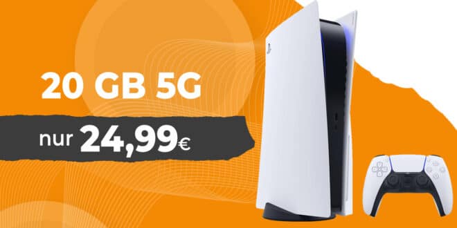 Sony Playstation 5 Slim Disc Edition PS5 mit 20GB Allnet Flat und 50 Euro Wechselbonus bei Rufnummernmitnahme nur 24.99 Euro monatlich