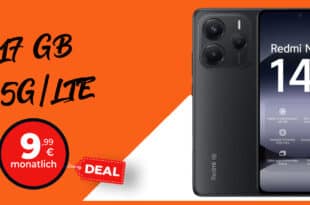 Xiaomi Redmi Note 14 5G für einmalig 29 Euro (+AG 39.99€) mit 17GB nur 9.99 Euro monatlich