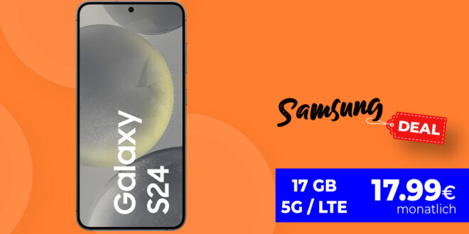 Samsung Galaxy S24 mit Vertrag - einmalig 49 Euro mit 17GB nur 17.99 Euro monatlich