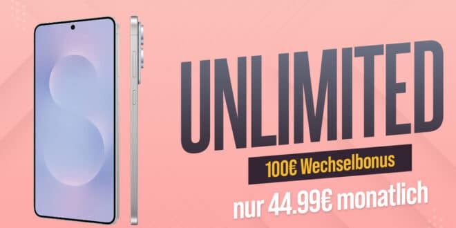 Samsung Galaxy S25 Edge für einmalig 139 Euro mit unlimitiertem 5G und 100 Euro Wechselbonus bei Rufnummernmitnahme nur 44.99 Euro monatlich