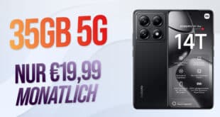 Xiaomi 14T Pro & 120W HyperCharge für einmalig 29 Euro mit 35GB Allnet Flat und 50 Euro Wechselbonus nur 19.99 Euro monatlich