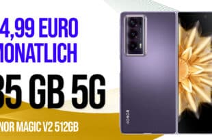 Honor Magic V2 für einmalig 109 Euro mit 35GB Telekom und 150 Euro Wechselbonus nur 34.99 Euro monatlich