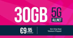 Telekom Magenta Prepaid - 30GB 5G Allnet Flat nur 9.95 Euro alle 4 Wochen