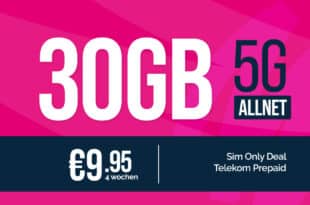 Telekom Magenta Prepaid - 30GB 5G Allnet Flat nur 9.95 Euro alle 4 Wochen
