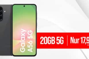 Samsung Galaxy A56 5G -256GB- mit 20GB Allnet Flat nur 17.99 Euro monatlich